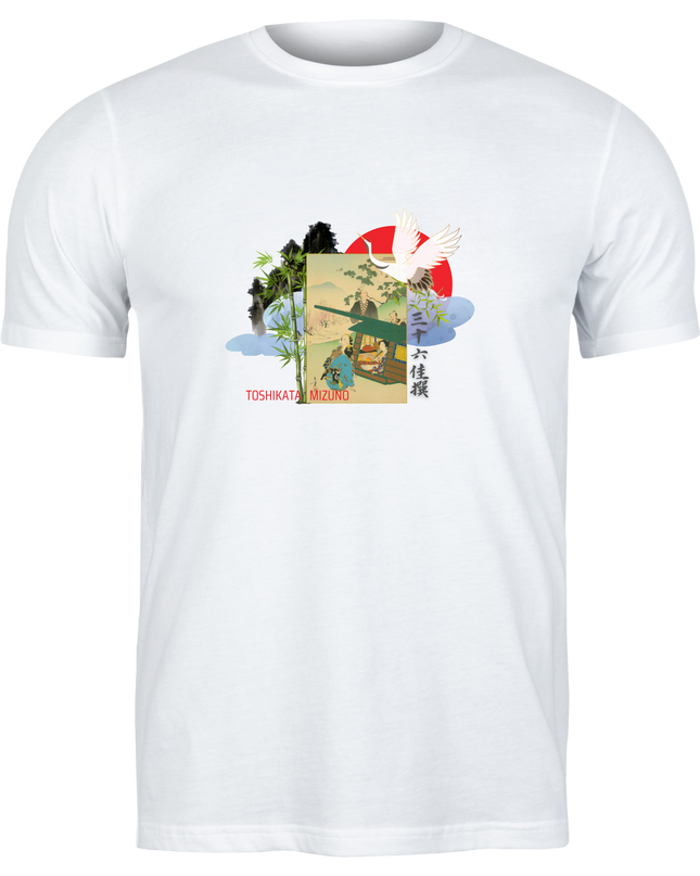 Thirty-six Selected Works (12) Bijinga T-shirt Ukiyo-e Pattern Print Japanese Japanese Pattern Japan Souvenir Mizuno Toshikata Geisha T-shirt