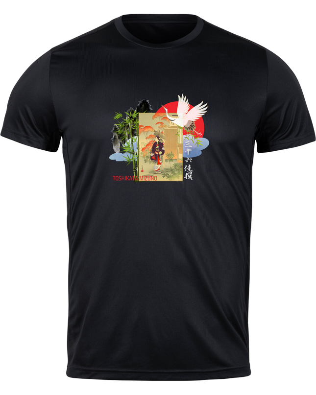 Thirty-six Selected Works (13) Bijinga T-shirt Ukiyo-e Pattern Print Japanese Japanese Pattern Japan Souvenir Mizuno Toshikata Geisha T-shirt