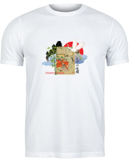 Thirty-six Selected Works (14) Bijinga T-shirt Ukiyo-e Pattern Print Japanese Japanese Pattern Japan Souvenir Mizuno Toshikata Geisha t-shirt