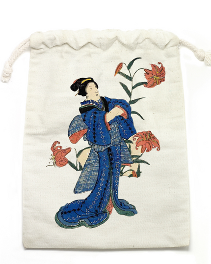 Hanakei Modern Style (2) Drawstring bag Organic cotton Ukiyo-e Unisex Japanese print Japanese pattern Japan Souvenir Foreigner