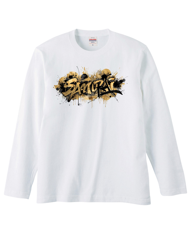 Japanese Edo x graffiti T-Shirt (101) "SAMURAI" Long-sleeved Tee without ribbed cuffs