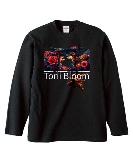 Deer antler comb (1) Jomon T-shirt Organic cotton Long sleeve T-shirt with ribbing Japanese print Japanese culture Souvenir