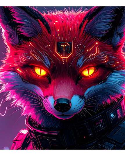 Cyberpunk sticker [Cyber Kitsune Fox] (103)