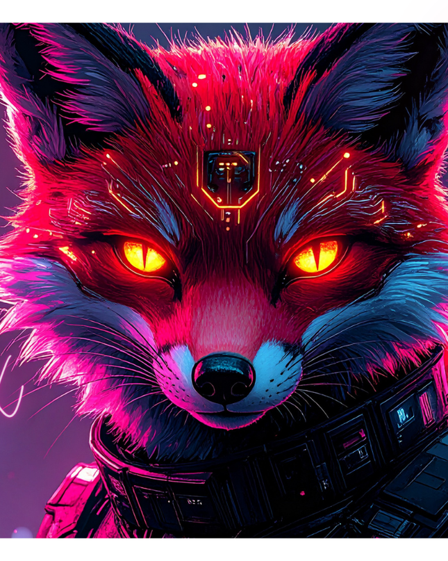 Cyberpunk sticker [Cyber Kitsune Fox] (103)