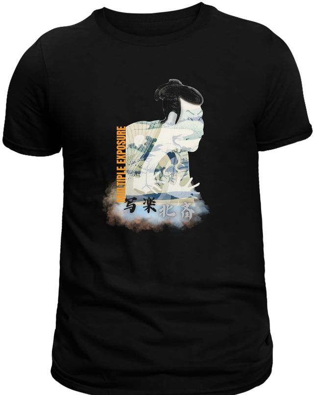 Sharaku &amp; Hokusai (1) Collaboration T-shirt Ukiyo-e print Japanese pattern Japanese souvenir Katsushika Hokusai Toshusai Sharaku