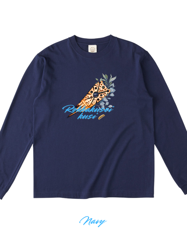 鹿角製櫛(1) 縄文Tシャツ オーガニックコットン 長袖Ｔシャツリブ有り 和柄プリント 日本文化 お土産