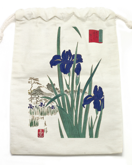 Thirty-six Flowers Selection (2) Drawstring bag Organic cotton Ukiyo-e Unisex Japanese print Japanese pattern Japan Souvenir Foreigner