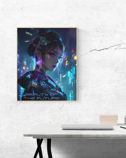 Cyber Geisha Set of 3(101) Abstract Digital Poster(High-Resolution Download, 5 Size Ratios)