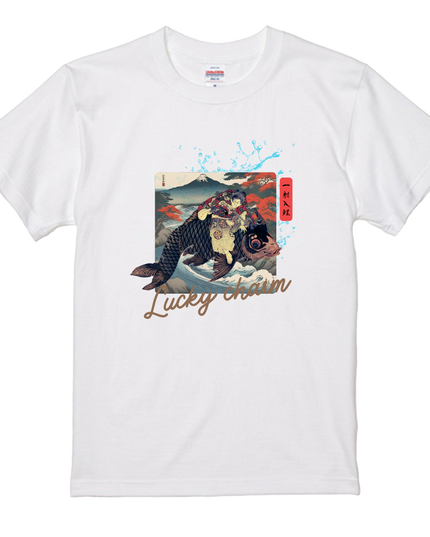 One shot carp (2) T-shirt, warrior painting, Nishiki-e, Ukiyo-e, Japanese print, Japanese, Japanese pattern, Japan, souvenir, foreigner