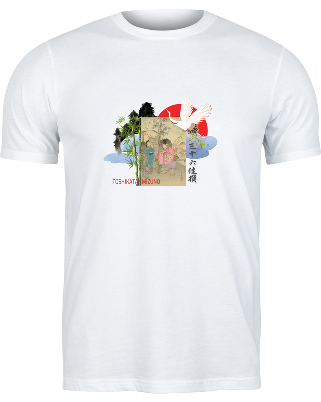 Thirty-six Selected Works (17) Bijinga T-shirt Ukiyo-e Pattern Print Japanese Japanese Pattern Japan Souvenir Mizuno Toshikata Geisha t-shirt
