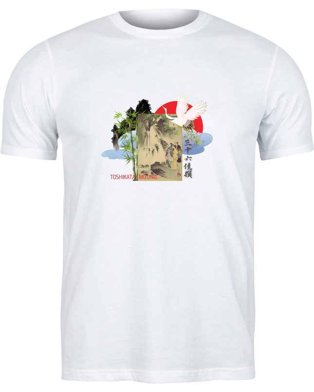 Thirty-six Selected Works (18) Bijinga T-shirt Ukiyo-e Pattern Print Japanese Japanese Pattern Japan Souvenir Mizuno Toshikata Geisha T-shirt