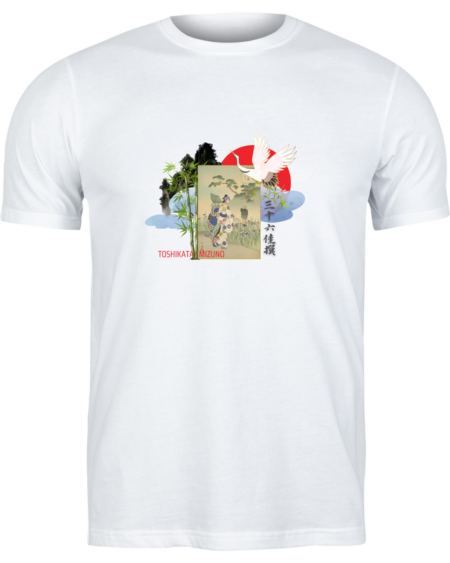 Thirty-six Beautiful Selections (20) Bijinga T-shirt Ukiyo-e Pattern Print Japanese Japanese Pattern Japan Souvenir Mizuno Toshikata Geisha t-shirt