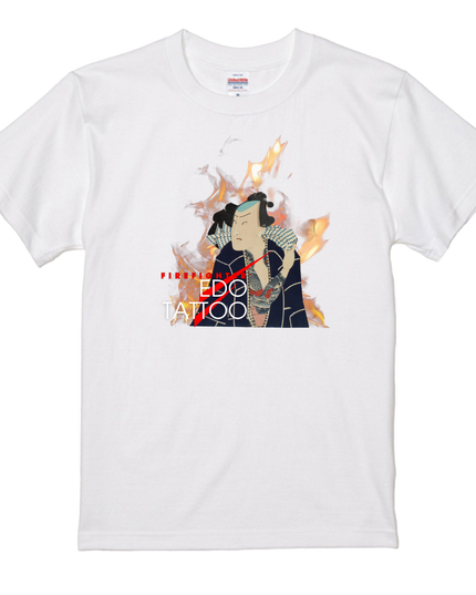 Edo tattoo T-shirt(2) organic cotton Japanese pattern print Japanese culture souvenirs Firefighters of Edo