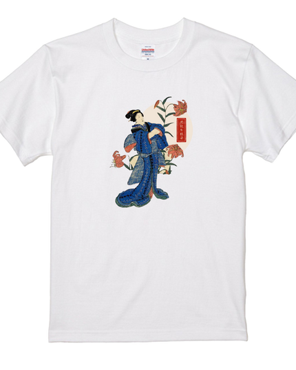 Flower Competition Modern Style (2) Beauty Painting T-shirt Ukiyo-e Unisex Japanese Print Japanese Pattern Japan Souvenir Foreigner