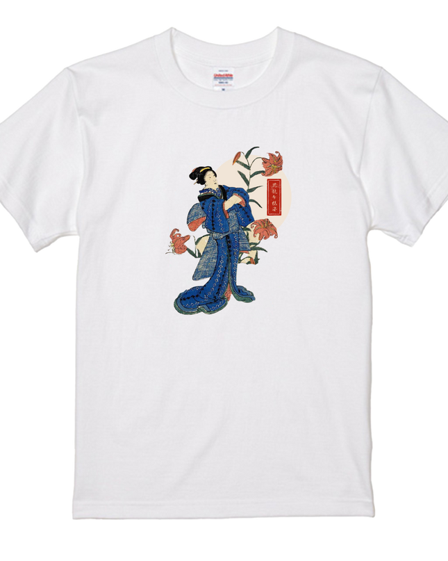 Flower Competition Modern Style (2) Beauty Painting T-shirt Ukiyo-e Unisex Japanese Print Japanese Pattern Japan Souvenir Foreigner