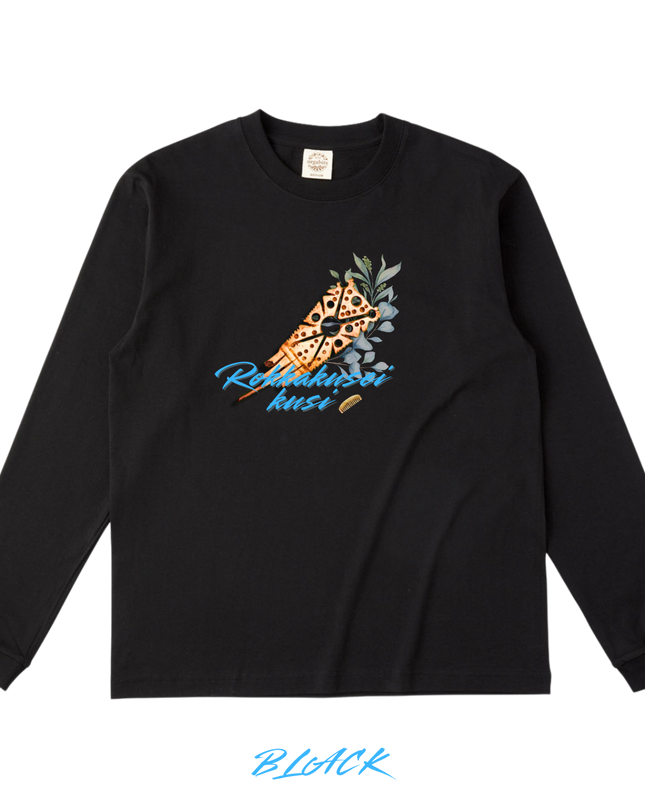 鹿角製櫛(1) 縄文Tシャツ オーガニックコットン 長袖Ｔシャツリブ有り 和柄プリント 日本文化 お土産