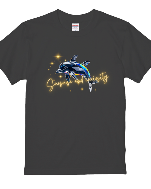 Glass Art T-Shirts(3) cotton stained art T-shirt Novelty Gift Ideas Funny dolphin Tee