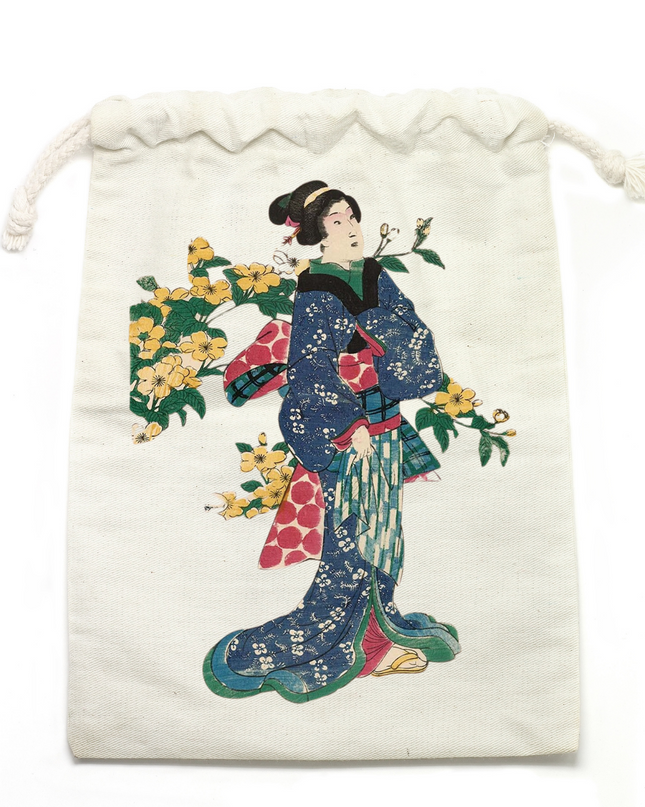 Hanakei Modern Style (3) Drawstring bag Organic cotton Ukiyo-e Unisex Japanese print Japanese pattern Japan Souvenir Foreigner
