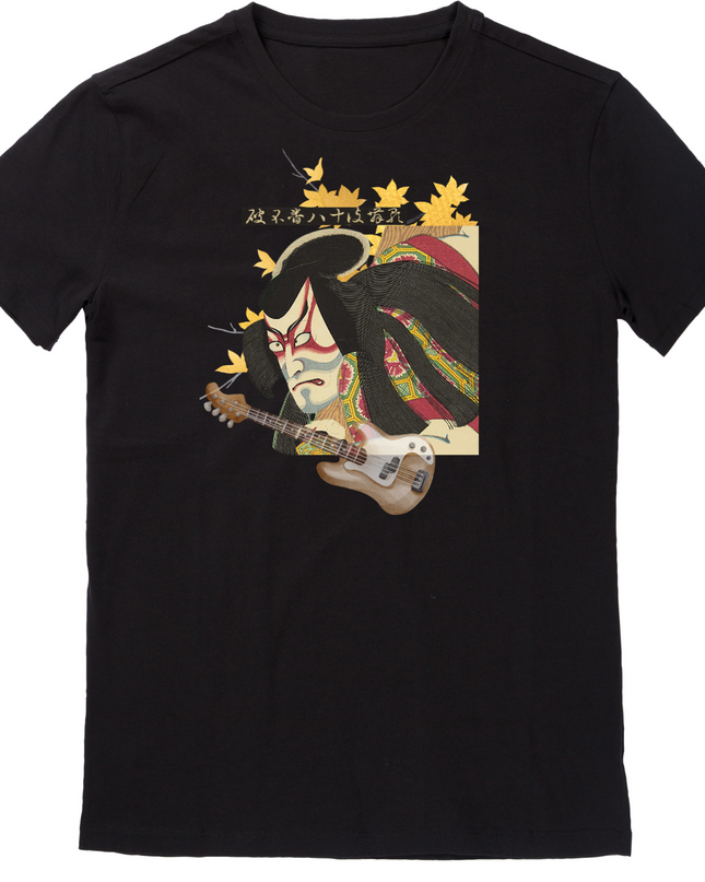 Kabuki Rock T-shirt(3) organic cotton Japanese pattern print Japanese culture souvenirs