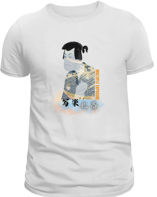 Sharaku &amp; Hokusai (2) Collaboration T-shirt Ukiyo-e Pattern Print Japanese Japanese Pattern Japan Souvenir Katsushika Hokusai Toshusai Sharaku