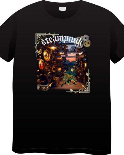 Steampunk T-shirts (3) Ukiyo-e T-shirts Retro-future Nishiki-e Steampunk fashion Japanese Japanese souvenirs