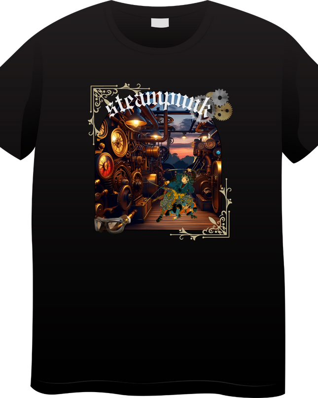Steampunk T-shirts (3) Ukiyo-e T-shirts Retro-future Nishiki-e Steampunk fashion Japanese Japanese souvenirs