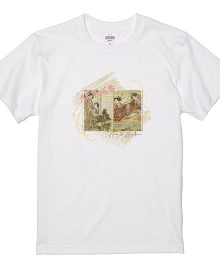 Publisher Tsutaya Juu Blue Chamber Beauty Mirror (2) Beauty Painting T-Shirt Ukiyo-e Pattern Print Japanese Japanese Pattern Japan Souvenir Tsutaya Juzaburo