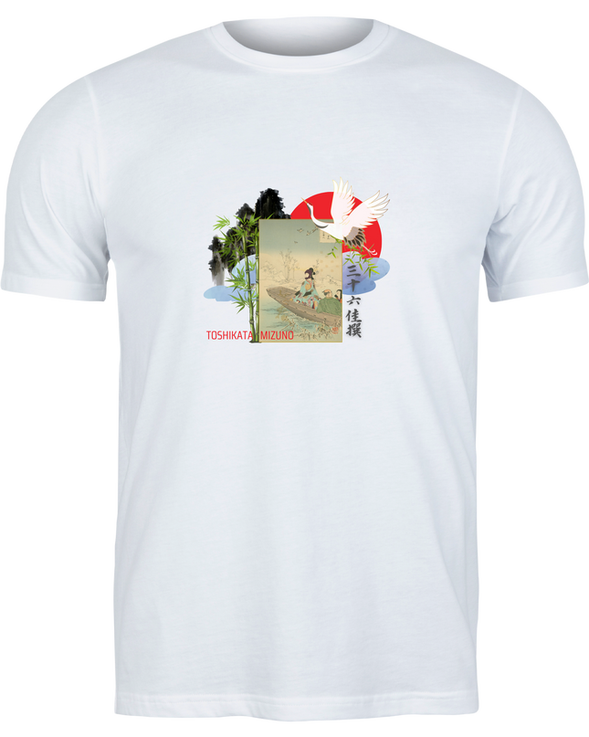 Thirty-six Selected Works (22) Bijinga T-shirt Ukiyo-e Pattern Print Japanese Japanese Pattern Japan Souvenir Mizuno Toshikata Geisha t-shirt