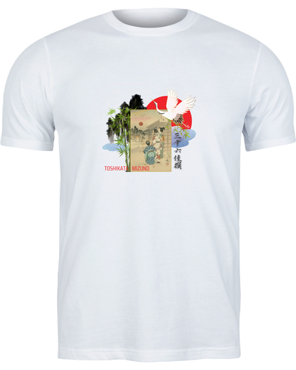 Thirty-six Selected Works (24) Bijinga T-shirt Ukiyo-e Pattern Print Japanese Japanese Pattern Japan Souvenir Mizuno Toshikata Geisha T-shirt