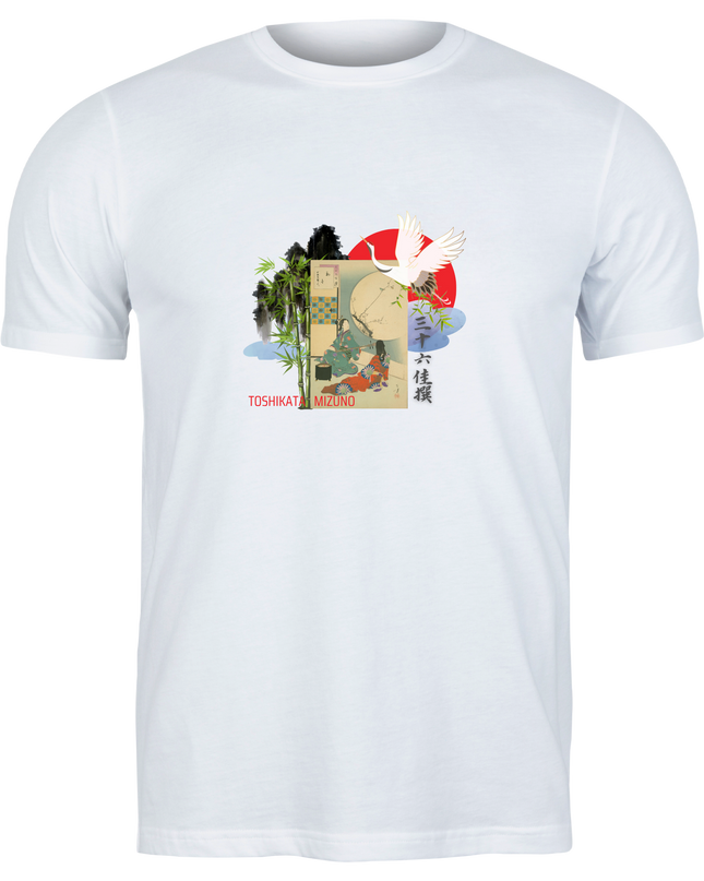 Thirty-six Selected Works (25) Bijinga T-shirt Ukiyo-e Pattern Print Japanese Japanese Pattern Japan Souvenir Mizuno Toshikata Geisha t-shirt