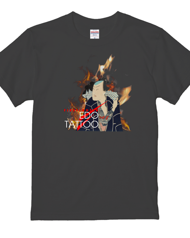 Edo tattoo T-shirt(2) organic cotton Japanese pattern print Japanese culture souvenirs Firefighters of Edo