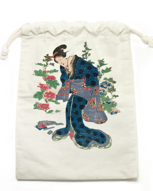 Hanakei Modern Style (4) Drawstring bag Organic cotton Ukiyo-e Unisex Japanese print Japanese pattern Japan Souvenir Foreigner