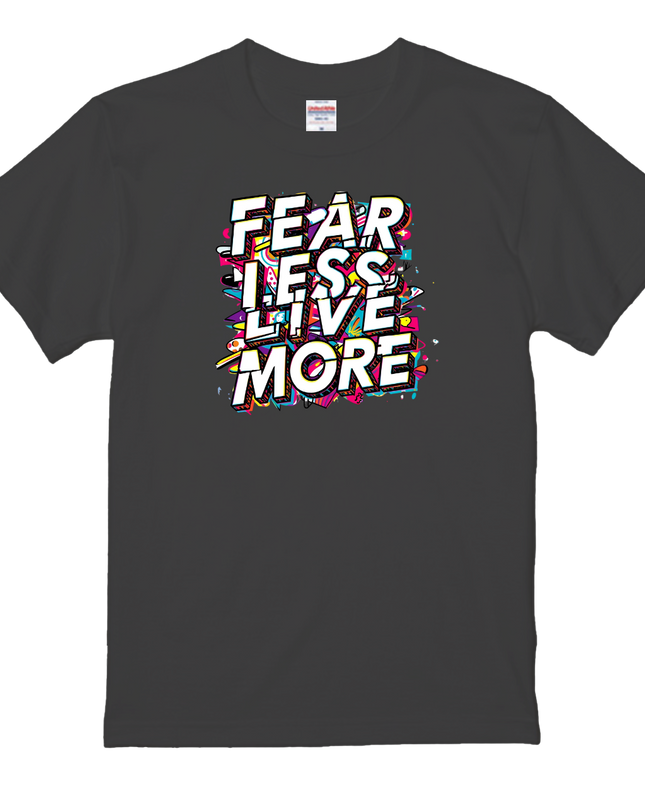 Typography T-shirt (202) Fear Less, Live More cotton Novelty Gift Ideas street art Tee