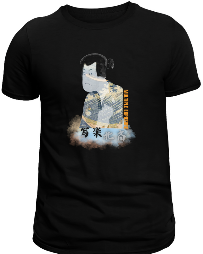 Sharaku &amp; Hokusai (2) Collaboration T-shirt Ukiyo-e Pattern Print Japanese Japanese Pattern Japan Souvenir Katsushika Hokusai Toshusai Sharaku