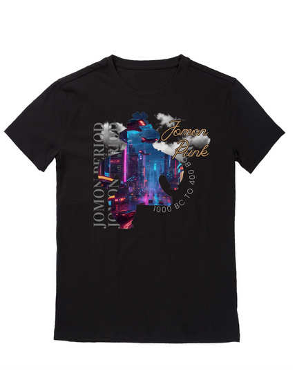 Sunshade Clay Figure (4) Jomon T-shirt Organic Cotton T-shirt Japanese Pattern Print Japanese Culture Souvenir 5.3oz
