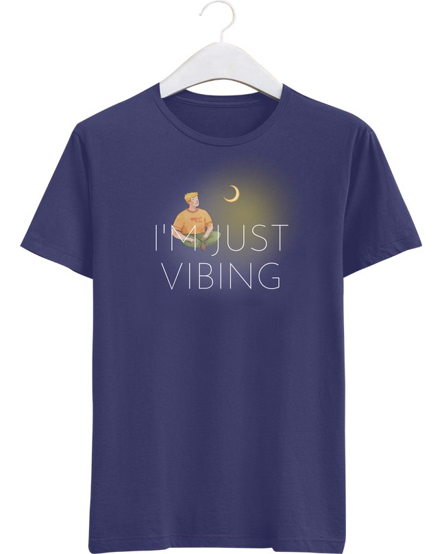Popular Words T-Shirts(8) cotton Letter T-shirt Novelty Gift Ideas Funny T Shirt (I'm just vibing)