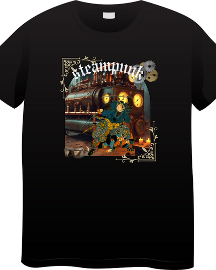 Steampunk T-shirts (4) Ukiyo-e T-shirts Retro-future Nishiki-e Steampunk fashion Japanese Japanese souvenirs