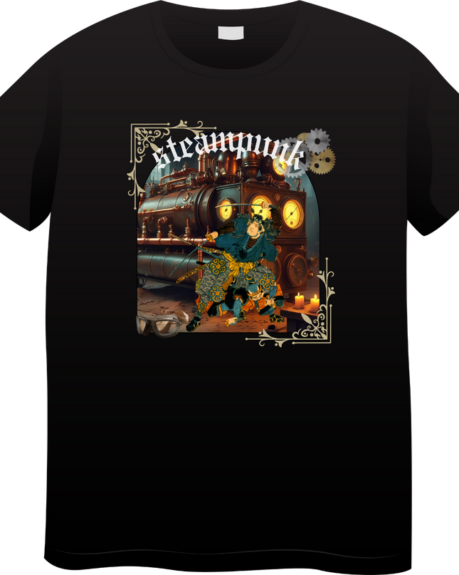 Steampunk T-shirts (4) Ukiyo-e T-shirts Retro-future Nishiki-e Steampunk fashion Japanese Japanese souvenirs