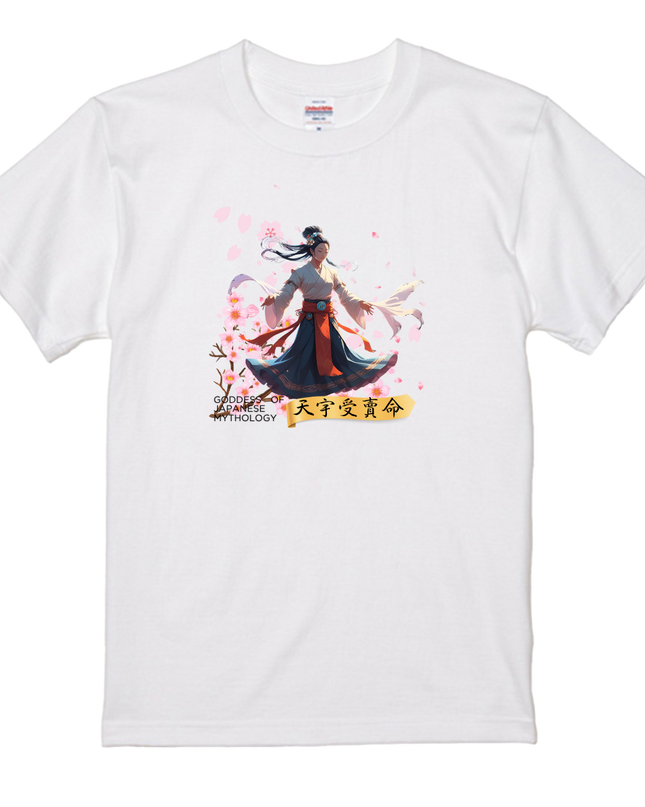 Japanese mythology T-Shirts(2) cotton  Novelty Gift Ideas Goddess Tee 天宇受賣命 (アメノウズメ)