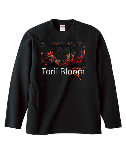 Deer antler comb (1) Jomon T-shirt Organic cotton Long sleeve T-shirt with ribbing Japanese print Japanese culture Souvenir