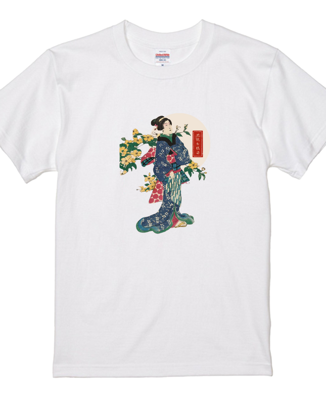 Flower Competition Modern Style (3) Beauty Painting T-shirt Ukiyo-e Unisex Japanese Print Japanese Pattern Japan Souvenir Foreigner