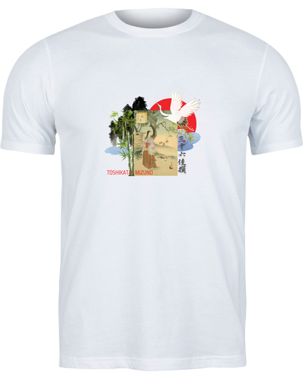 Thirty-six Selected Works (27) Bijinga T-shirt Ukiyo-e Pattern Print Japanese Japanese Pattern Japan Souvenir Mizuno Toshikata Geisha T-shirt