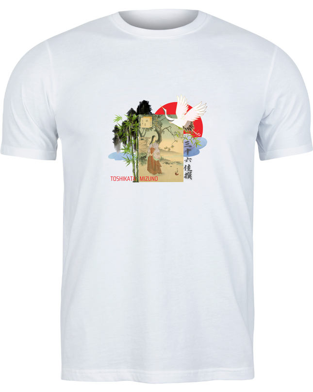 Thirty-six Selected Works (27) Bijinga T-shirt Ukiyo-e Pattern Print Japanese Japanese Pattern Japan Souvenir Mizuno Toshikata Geisha T-shirt