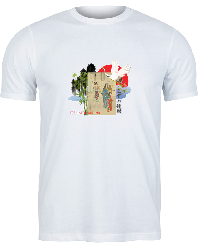 Thirty-six Selected Works (28) Bijinga T-shirt Ukiyo-e Pattern Print Japanese Japanese Pattern Japan Souvenir Mizuno Toshikata Geisha T-shirt