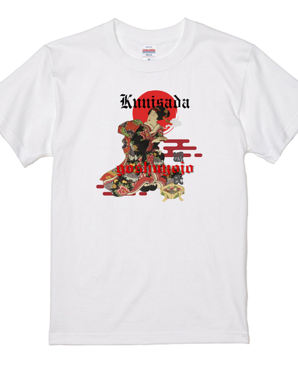 Genji Goshu Yojo (3) Bijinga T-shirt Ukiyo-e Pattern Print Japanese Japanese Pattern Japan Souvenir Utagawa Kunisada (Toyokuni III)