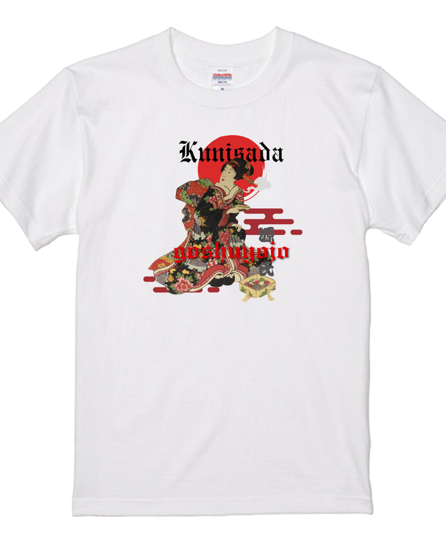 Genji Goshu Yojo (3) Bijinga T-shirt Ukiyo-e Pattern Print Japanese Japanese Pattern Japan Souvenir Utagawa Kunisada (Toyokuni III)