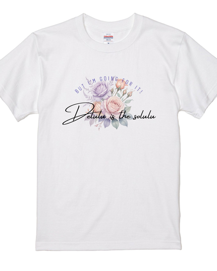 Popular Words T-Shirts(3) cotton Letter T-shirt Novelty Gift Ideas Funny T Shirt (Delulu is the solulu)