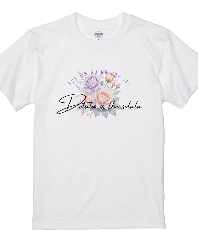 Popular Words T-Shirts(3) cotton Letter T-shirt Novelty Gift Ideas Funny T Shirt (Delulu is the solulu)