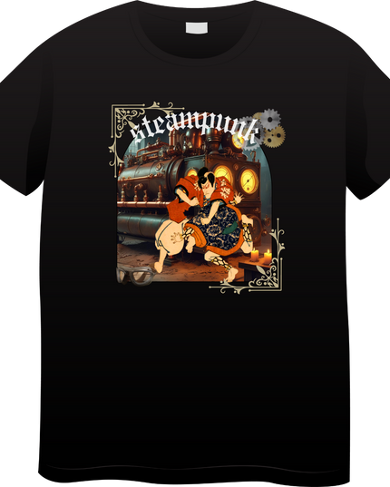 Steampunk T-shirts (5) Ukiyo-e T-shirts Retro-future Nishiki-e Steampunk fashion Japanese Japanese souvenirs