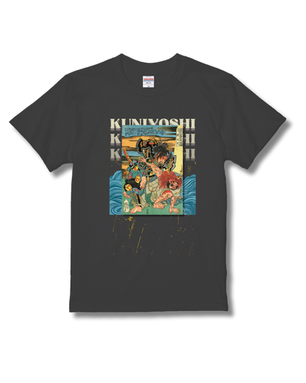 Honcho Suikoden Heroes 800 People One Piece (3) T-shirt, warrior painting, Nishiki-e, Utagawa Kuniyoshi, Ukiyo-e, Japanese print, Japanese, Japanese pattern, Japan, souvenir, foreigner